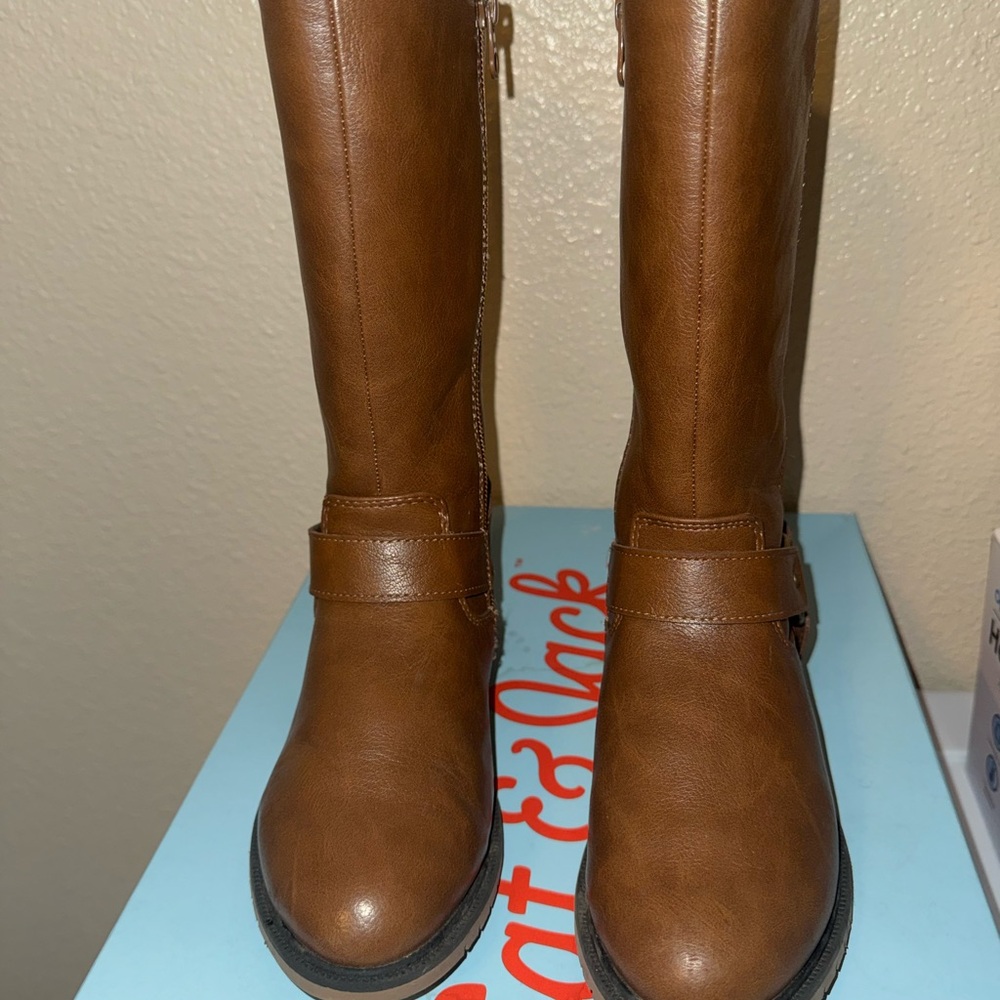 Brown Leather  Kids Boots